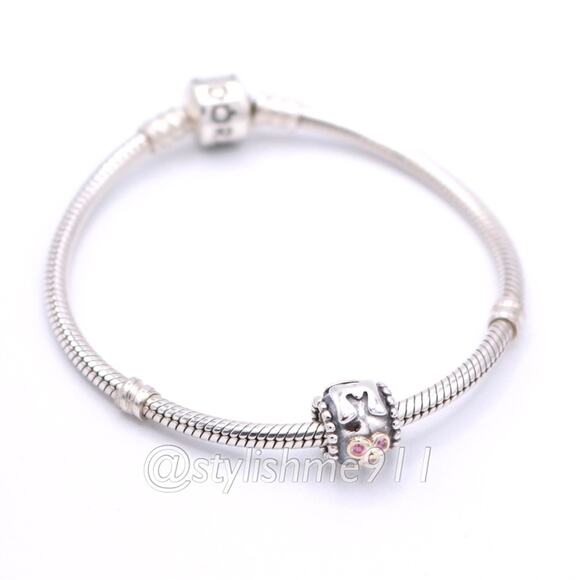 PANDORA Silver Mom Charm with 14K and pink CZ - 790574CZS - Picture 5 of 11